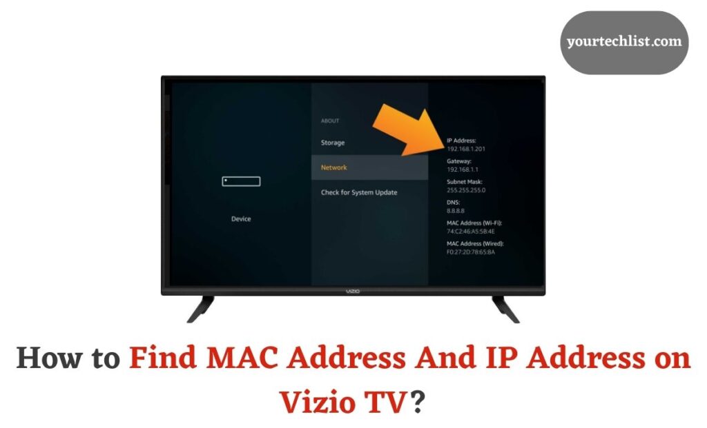Find MAC Address And IP Address on Vizio TV